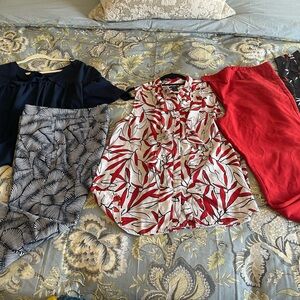Ann Taylor Factory Bundle Red, Blues and Whites Used